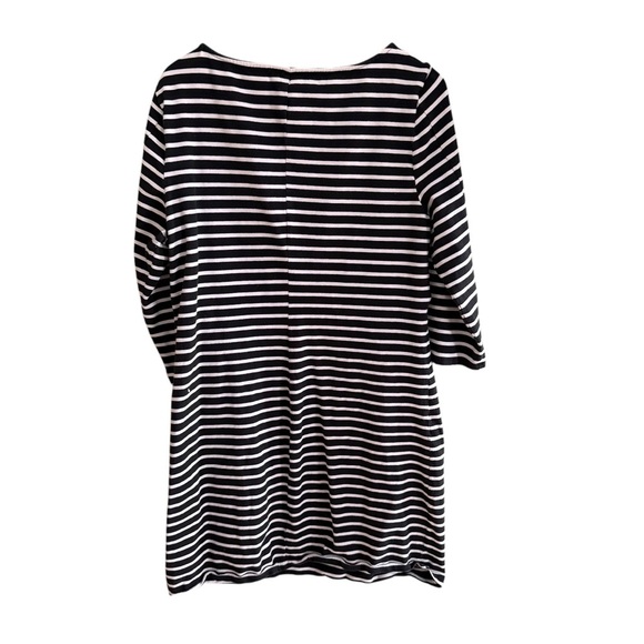 OLD NAVY Women's KNIT DRESS BLACK & WHITE STRIPED 3/4 BUTTON DETAIL SLEEVE XL - Picture 6 of 10